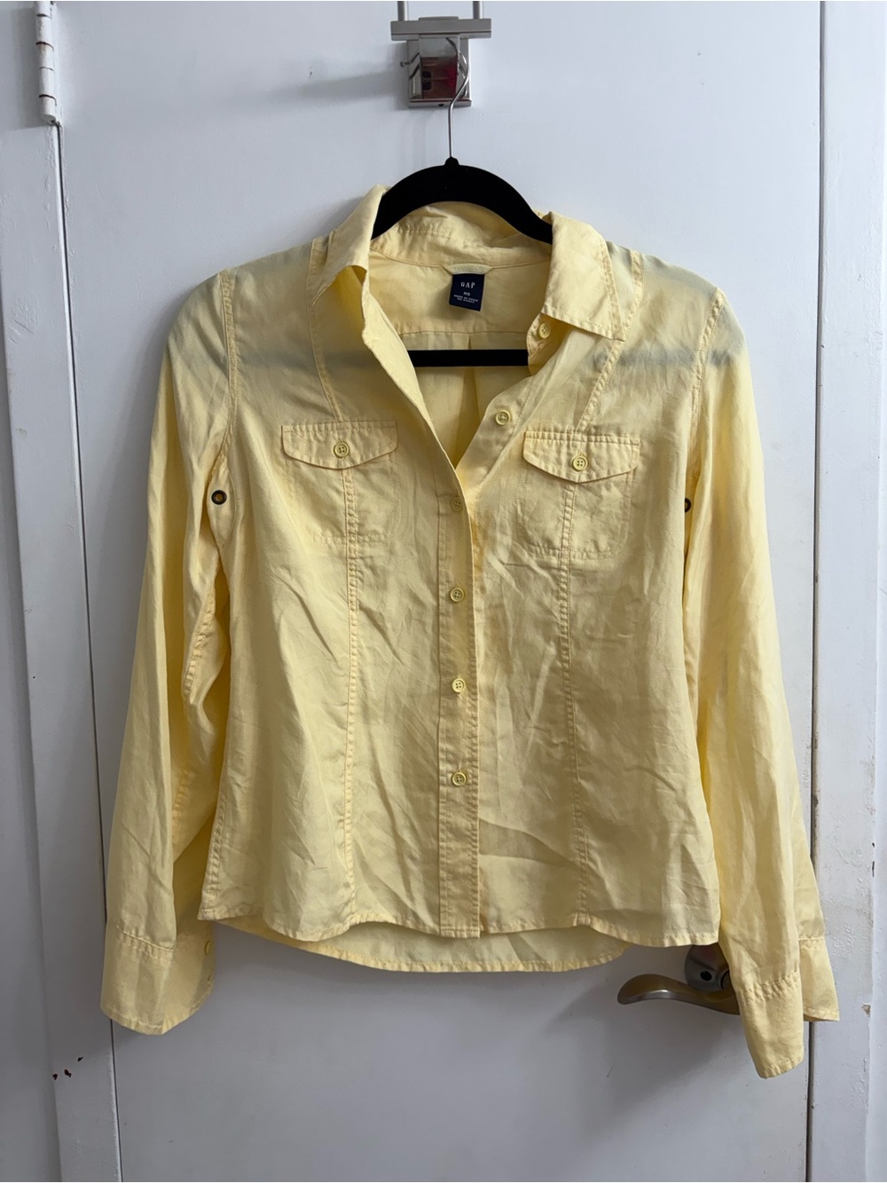 GAP Pale Yellow Collared Button-Up